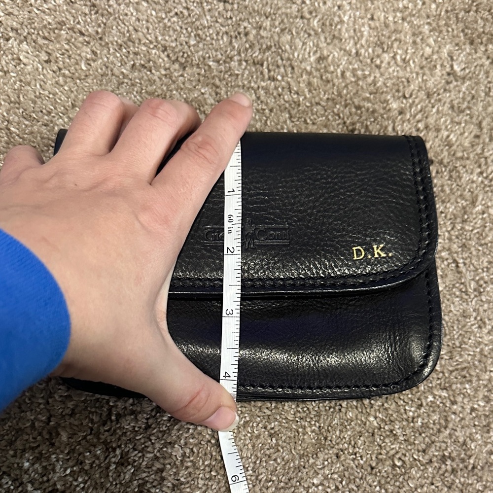 Giani Bernini Black Pebbled Leather Monogrammed Wallet Clutch - Picture 7 of 8